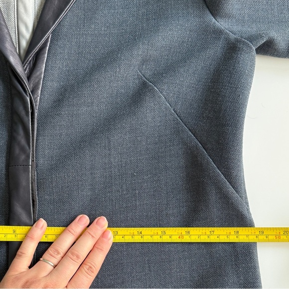 Yansi Fugel Wool Blend Coat Small S Blue Lightweight Minimalist Transitional Lay - Picture 10 of 14